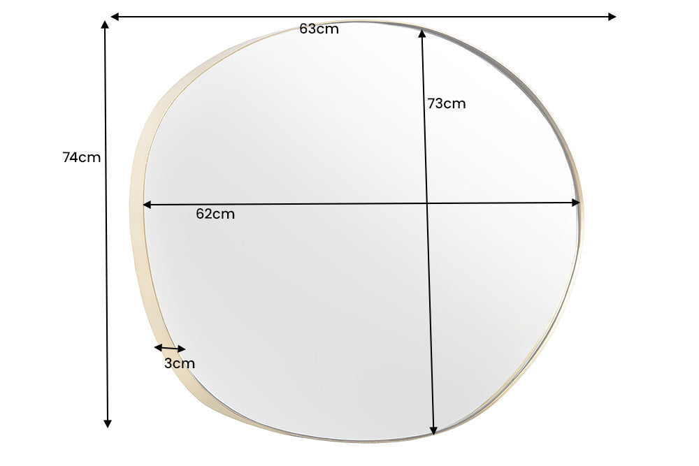 NOEMI Moderner Wandspiegel 75cm Metall organische Form handmade