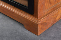 HERITAGE Massives Lowboard 160cm natur Akazienholz schwarz Metall Vitrine