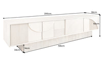 DECO Massivholz TV-Lowboard ART 200cm braun smoked Mangoholz 3D-Front