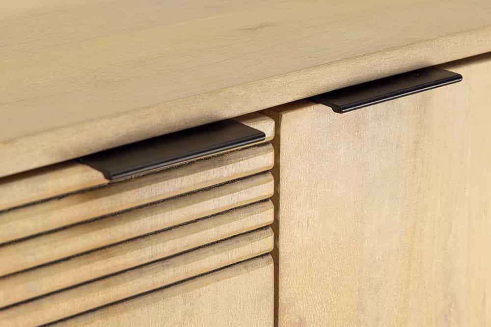 PURE Solid highboard 140cm Sheesham stone finish display case rosewood
