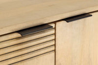 PURE Solid highboard 140cm Sheesham stone finish display case rosewood