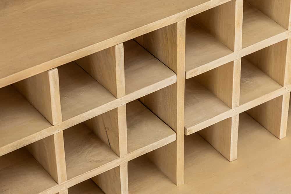 PURE Solid highboard 140cm Sheesham stone finish display case rosewood