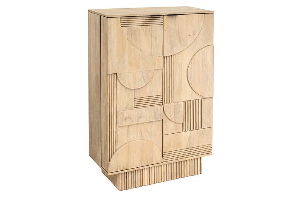 PURE Solid highboard 140cm Sheesham stone finish display case rosewood