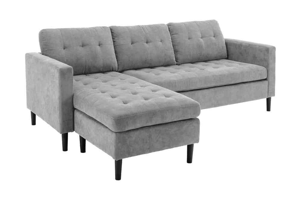 STOCKHOLM Retro Ecksofa 220cm Cord Federkern 3-Sitzer