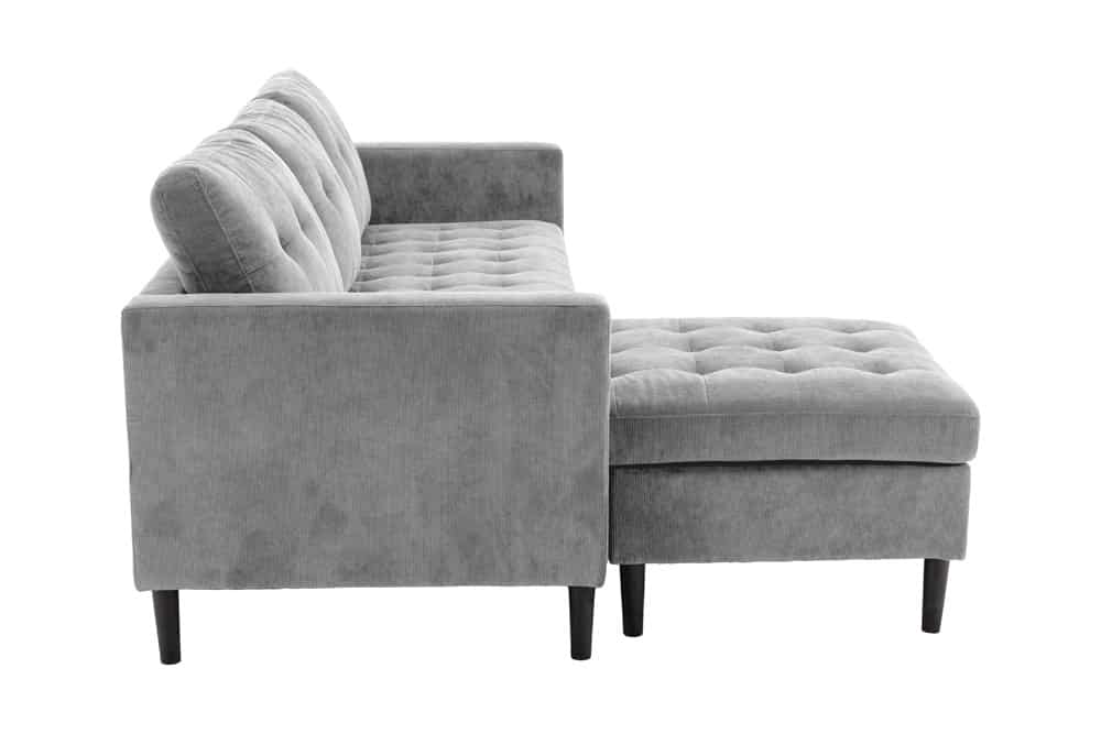 STOCKHOLM Retro Ecksofa 220cm Cord Federkern 3-Sitzer