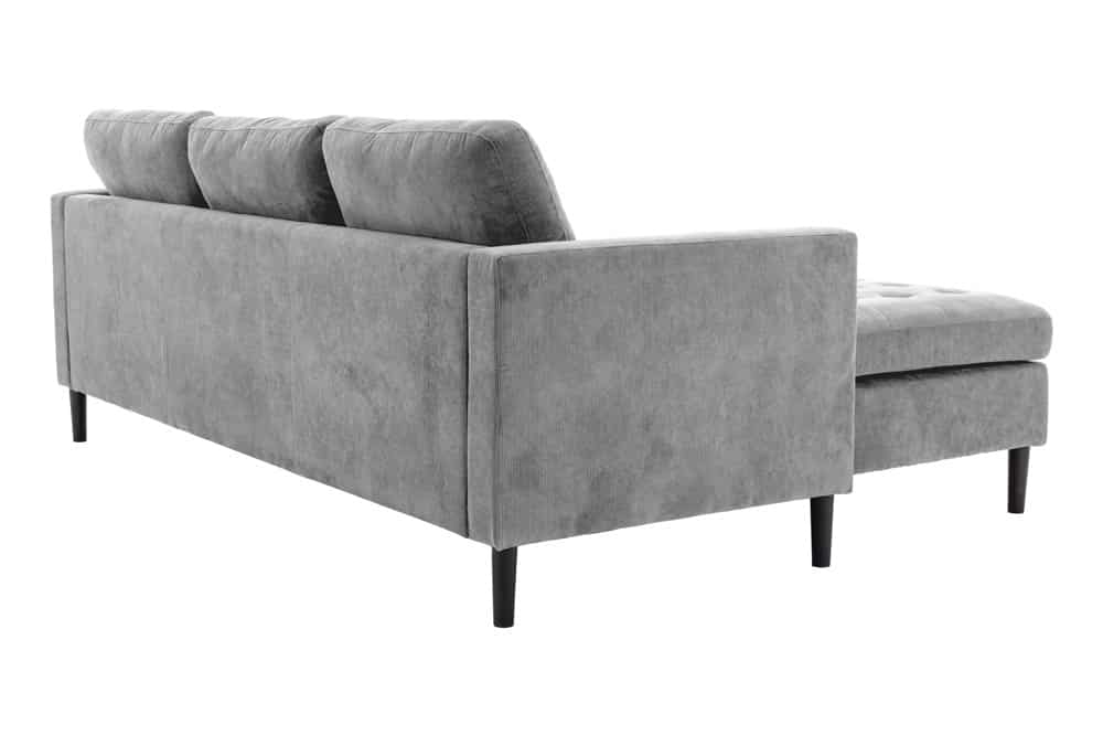 STOCKHOLM Retro Ecksofa 220cm Cord Federkern 3-Sitzer