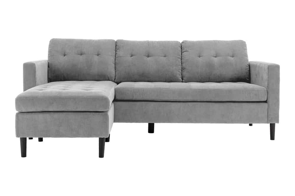 STOCKHOLM Retro Ecksofa 220cm Cord Federkern 3-Sitzer