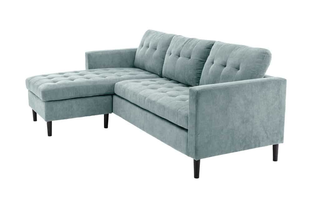 STOCKHOLM Retro Ecksofa 220cm Cord Federkern 3-Sitzer