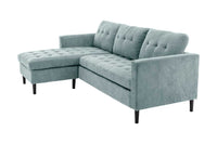 STOCKHOLM Retro Ecksofa 220cm Cord Federkern 3-Sitzer