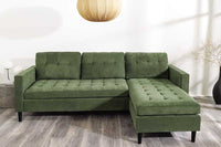 STOCKHOLM Retro Ecksofa 220cm Cord Federkern 3-Sitzer