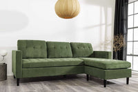 STOCKHOLM Retro Ecksofa 220cm Cord Federkern 3-Sitzer