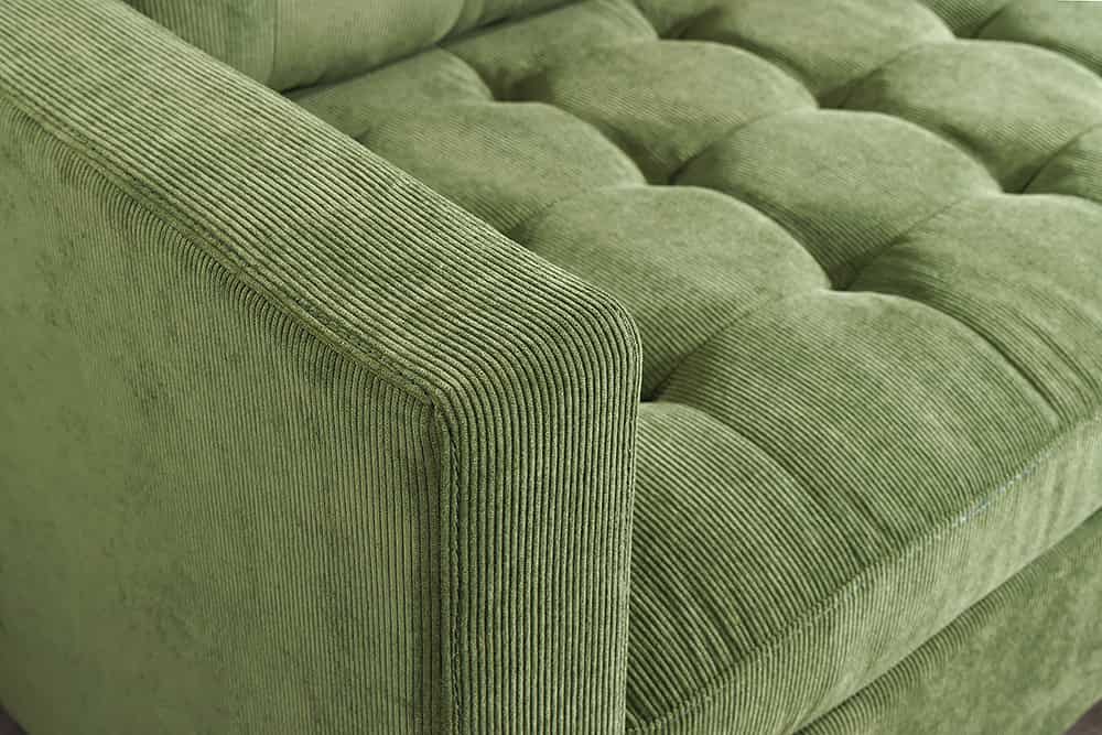 STOCKHOLM Retro Ecksofa 220cm Cord Federkern 3-Sitzer