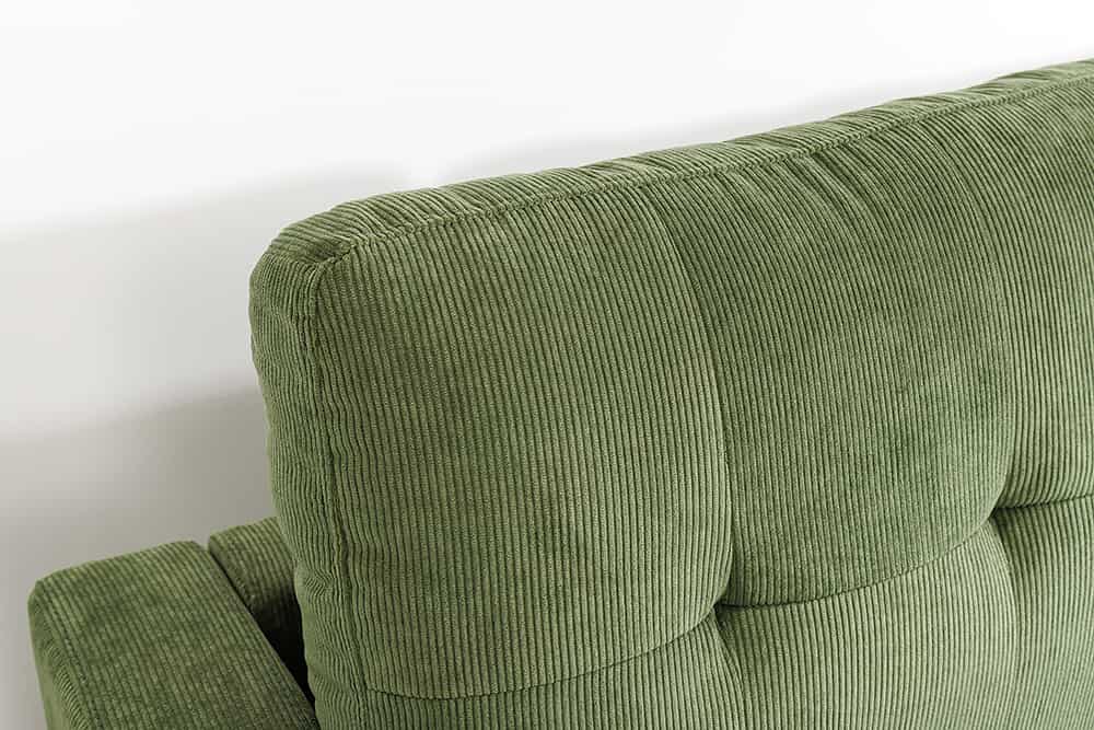 STOCKHOLM Retro Ecksofa 220cm Cord Federkern 3-Sitzer