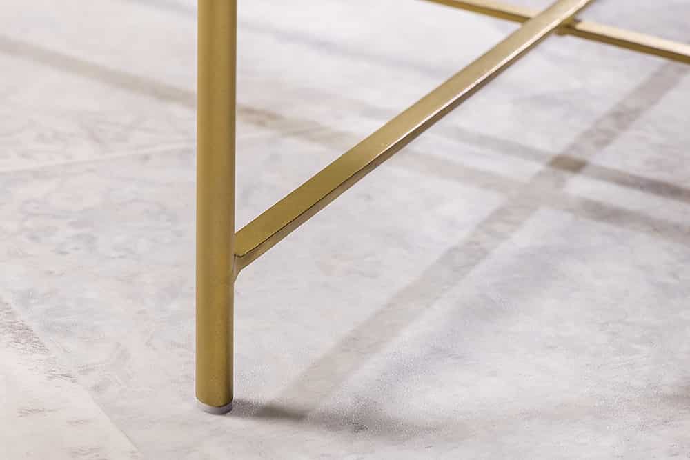 ORIENT Runder Couchtisch 70cm messing gold abnehmbares Tablett klappbar Hammerschlag Design