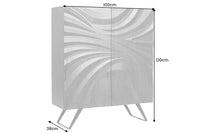 Massivholz Highboard HURRICANE 120cm braun Akazie 3D-Design