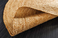 Ovaler Teppich PURE NATURE 230x160cm Jute handgewebt Flachgewebe