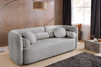 ART DECO Modernes Sofa 200cm Bouclé 3-Sitzer Couch inkl. Kissen