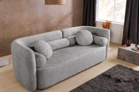 ART DECO Modernes Sofa 200cm Bouclé 3-Sitzer Couch inkl. Kissen