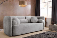 ART DECO Modernes Sofa 200cm Bouclé 3-Sitzer Couch inkl. Kissen