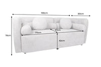 ART DECO Modernes Sofa 200cm Bouclé 3-Sitzer Couch inkl. Kissen