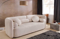 ART DECO Modernes Sofa 200cm Bouclé 3-Sitzer Couch inkl. Kissen