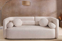 ART DECO Modernes Sofa 200cm Bouclé 3-Sitzer Couch inkl. Kissen