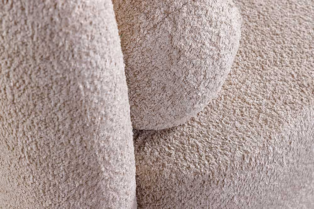 ART DECO Modernes Sofa 200cm Bouclé 3-Sitzer Couch inkl. Kissen