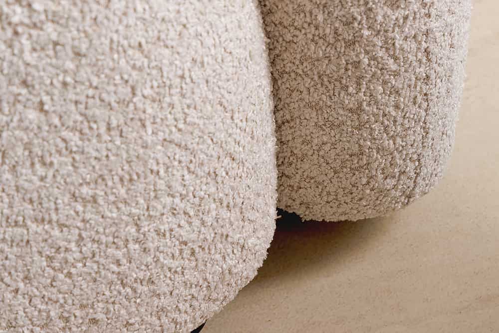 ART DECO Modernes Sofa 200cm Bouclé 3-Sitzer Couch inkl. Kissen