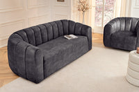 BABYLON 3-Sitzer Sofa 200cm Samt mit Ziersteppung