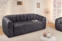BABYLON 3-Sitzer Sofa 200cm Samt mit Ziersteppung