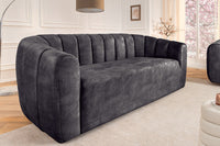 BABYLON 3-Sitzer Sofa 200cm Samt mit Ziersteppung
