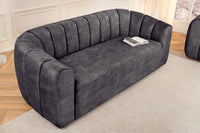 BABYLON 3-Sitzer Sofa 200cm Samt mit Ziersteppung