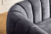 BABYLON 3-Sitzer Sofa 200cm Samt mit Ziersteppung
