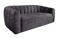 BABYLON 3-Sitzer Sofa 200cm Samt mit Ziersteppung