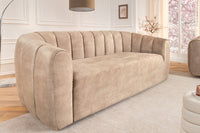 BABYLON 3-Sitzer Sofa 200cm Samt mit Ziersteppung