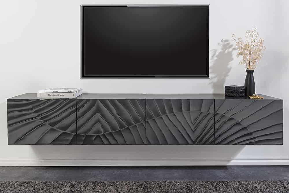 WAVE Design TV Board 160cm black mango solid wood