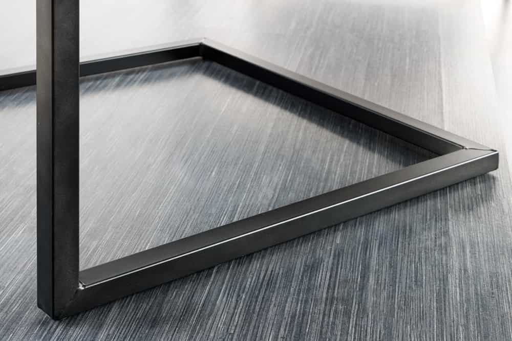 BIG ASTON Moderner Freischwinger Armlehnenstuhl Echtleder Federkern Metall