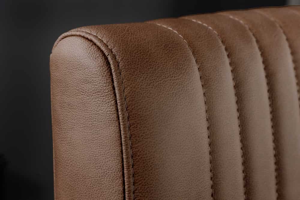 BIG ASTON Moderner Freischwinger Armlehnenstuhl Echtleder Federkern Metall