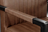 BIG ASTON Moderner Freischwinger Armlehnenstuhl Echtleder Federkern Metall