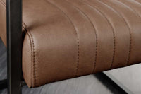 BIG ASTON Moderner Freischwinger Armlehnenstuhl Echtleder Federkern Metall