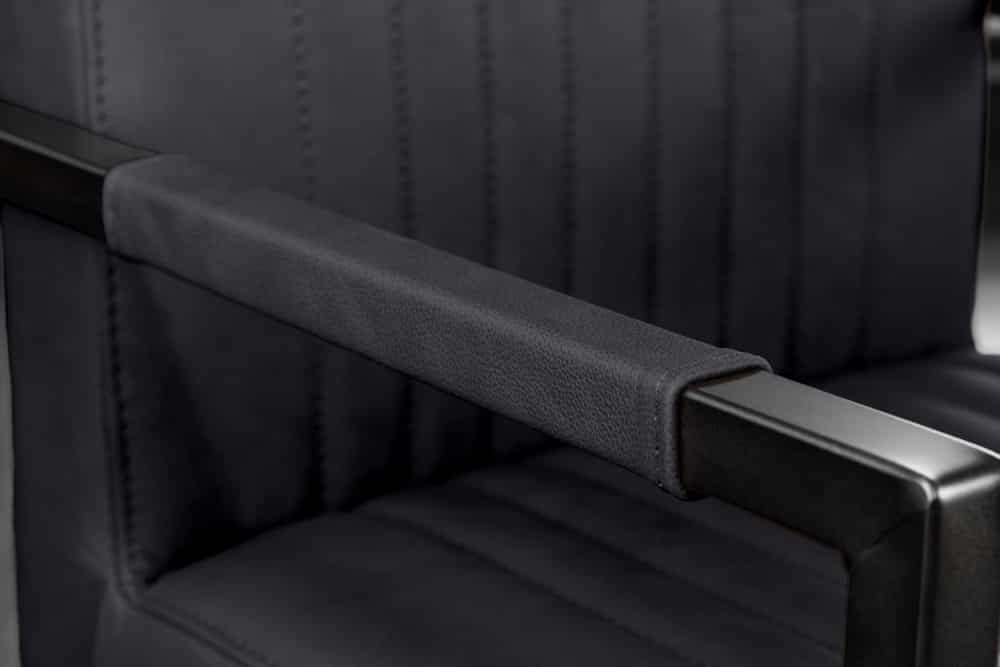 BIG ASTON Moderner Freischwinger Armlehnenstuhl Echtleder Federkern Metall