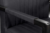 BIG ASTON Moderner Freischwinger Armlehnenstuhl Echtleder Federkern Metall