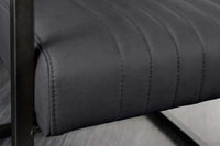 BIG ASTON Moderner Freischwinger Armlehnenstuhl Echtleder Federkern Metall