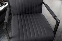 BIG ASTON Moderner Freischwinger Armlehnenstuhl Echtleder Federkern Metall