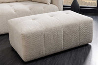 ROYAL Hocker 120cm champagner beige Bouclé Federkern Sitzhocker