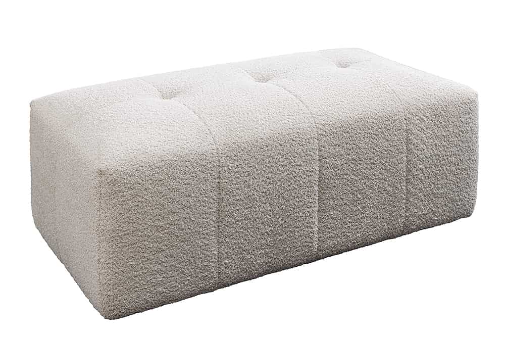 ROYAL Hocker 120cm champagner beige Bouclé Federkern Sitzhocker
