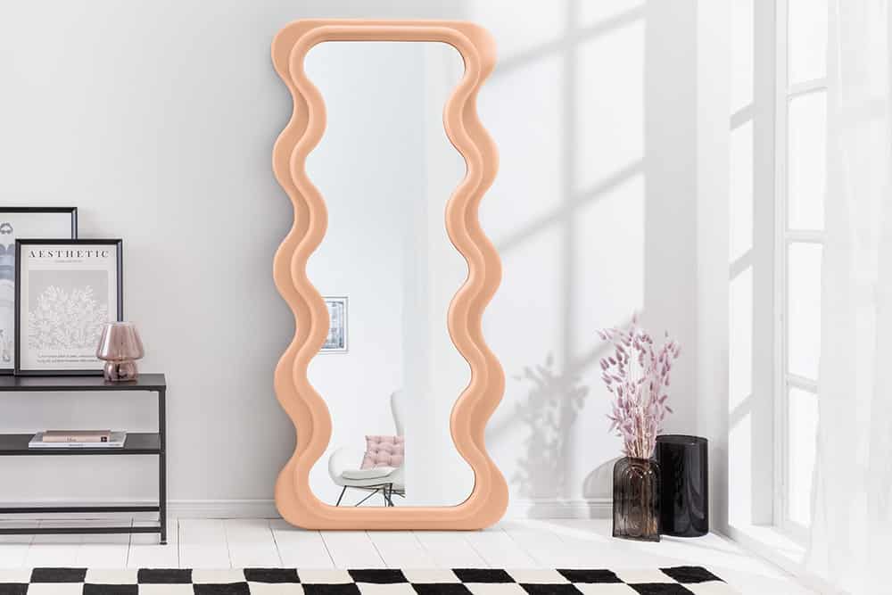 Wandspiegel Design CURVY 160cm apricot Pastell Spiegel – Sitheim