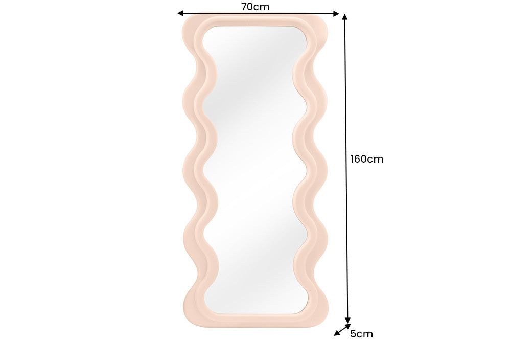 Wandspiegel Design CURVY 160cm apricot Pastell Spiegel