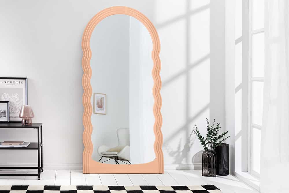 Wandspiegel Design WAVE 160cm apricot Pastell Rundbogen Spiegel