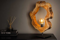 Handgefertigte Tischlampe ORGANIC ARTWORK 55cm natur Teakholz